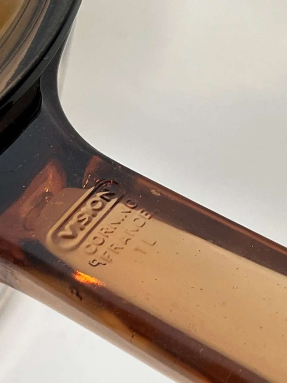 Corning Vision France Amber Glass 1L Cooking Pot Sauce Pan Lid V-1-C EUC - Picture 2 of 14